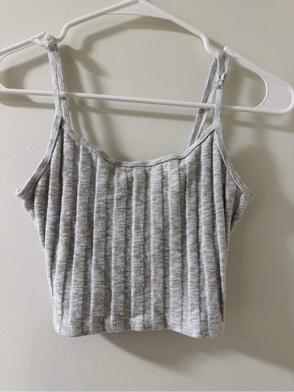 Forever 21 Crop Tank Women S Gray Like New Ribbed Spaghetti Strap Camisole